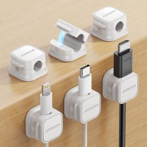 6 Pack Magnetic Cable Clips – Adjustable Cable Organizer & Cord Holder by JOYROOM for Desk and Office