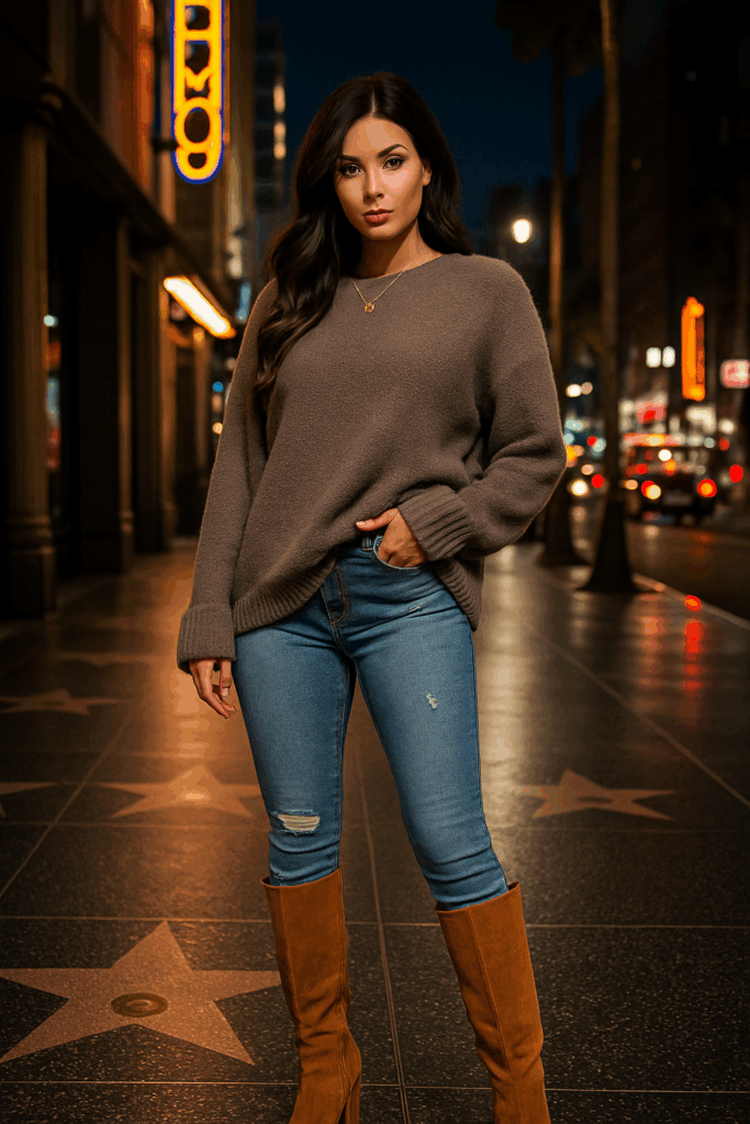 Winter Fashion Inspo 2025 – Women’s Oversized Fuzzy Chunky Sweater