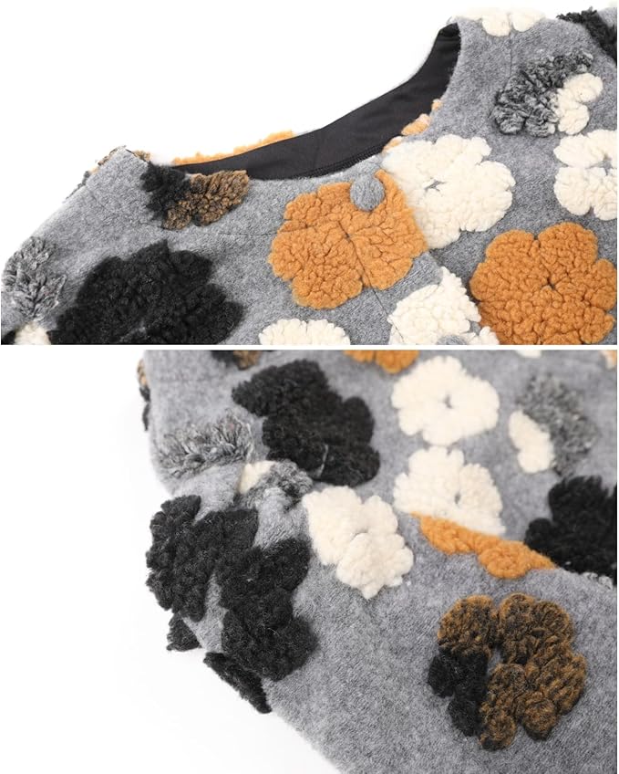 Womens Cropped Floral Print Shacket  Round Neck Bomber Style