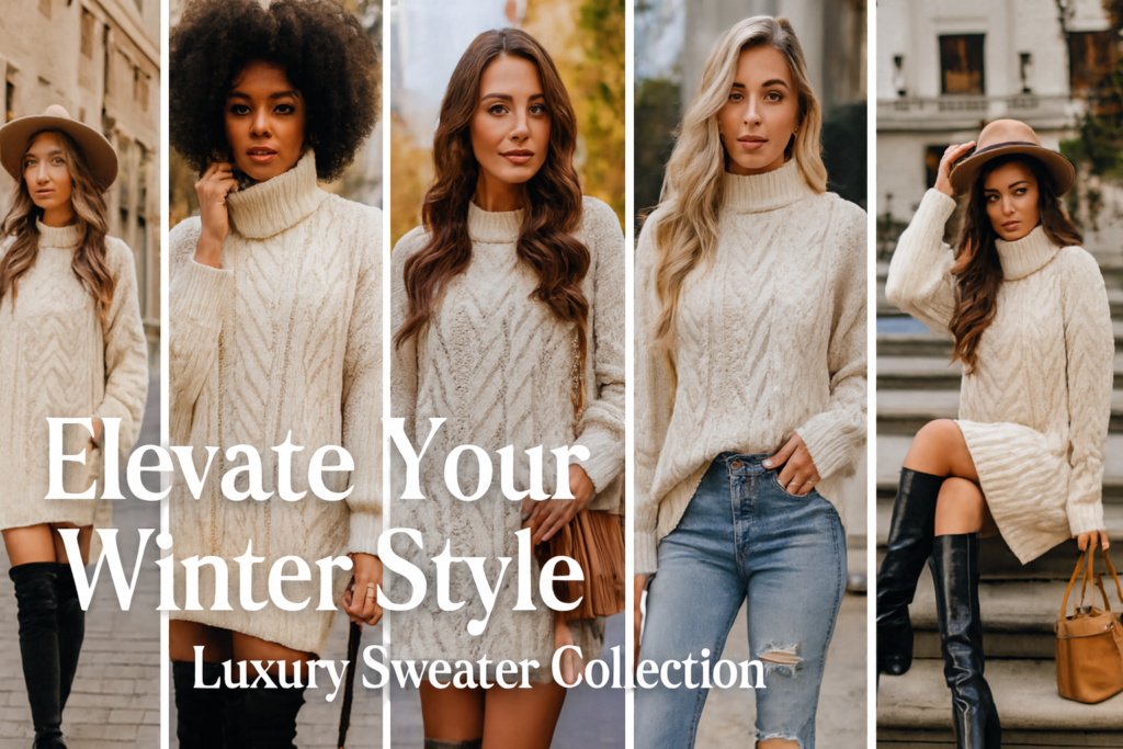 oversized cable knit sweater dress luxury winter outfit California women