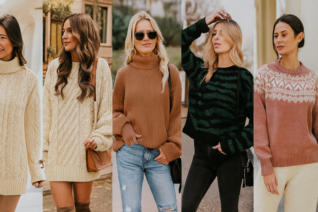 oversized cable knit sweater dress luxury winter outfit California women