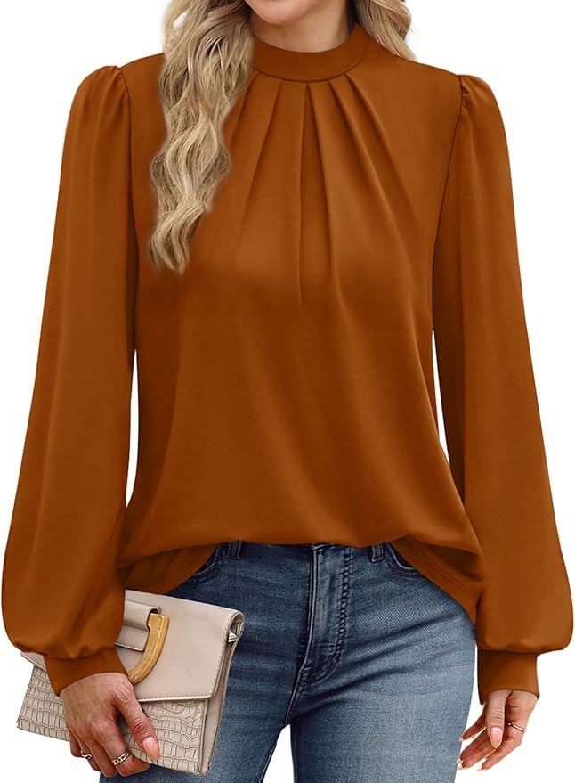 Dressy Casual Outfit Ideas Female Shoppers Actually Wear

 Long Sleeve Shirts for Women Mock Neck Tops Pleated Front Blouses Dressy Casual Spring Fall Clothes 2026 Fashion