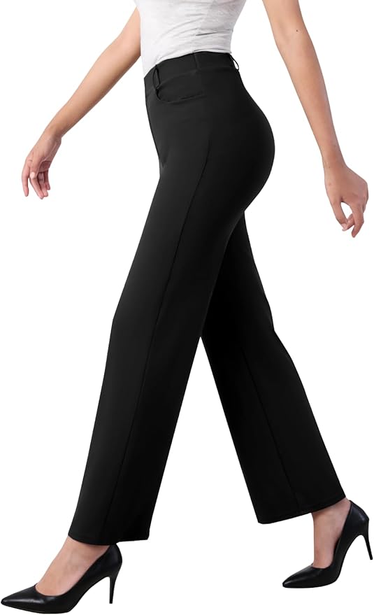 Women's Straight Wide Leg Dress Pants Stretchy Work Pants Business Casual Slacks with Pockets Women's Straight Wide Leg Dress Pants Stretchy Work Pants Business Casual Slacks with Pockets