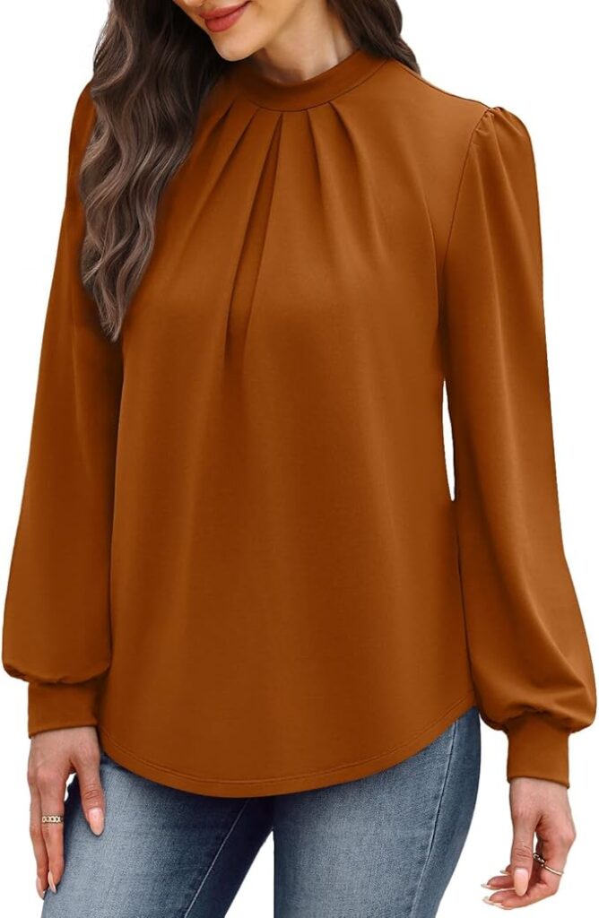 Dressy Casual Outfit Ideas Female Shoppers Actually Wear

 Long Sleeve Shirts for Women Mock Neck Tops Pleated Front Blouses Dressy Casual Spring Fall Clothes 2026 Fashion