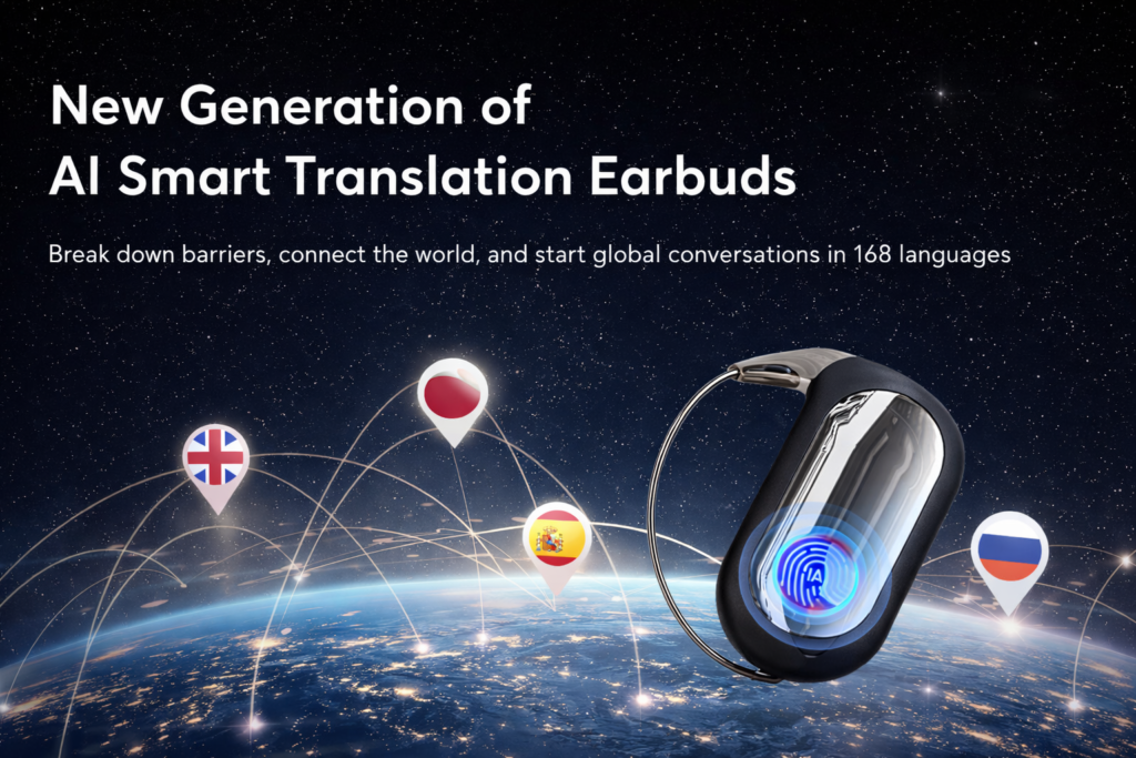 168 Languages AI Translation Earbuds, Bluetooth 5.4 Headphones Translator, 4-in-1 Smart Mode Touch Screen Real