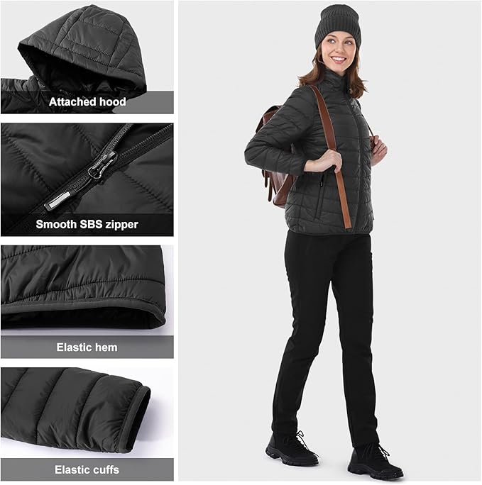 Woman wearing lightweight jacket in 50 degree Florida weather