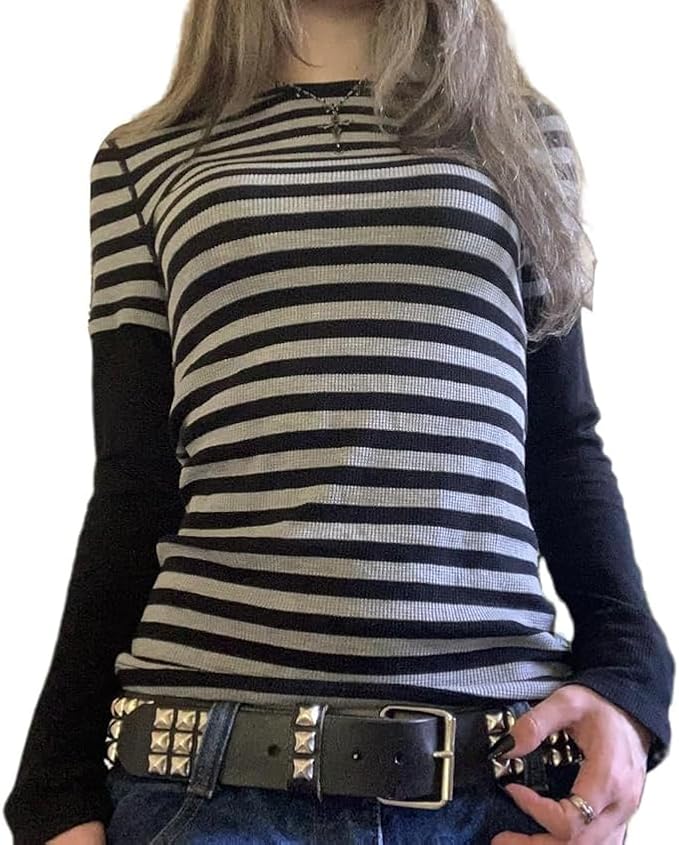 Y2k Grunge Shirts Fairy Gothic Tops Women Vintage Aesthetic Graphic Baggy Tees 90s E Girls Emo Top Harajuku Clothes